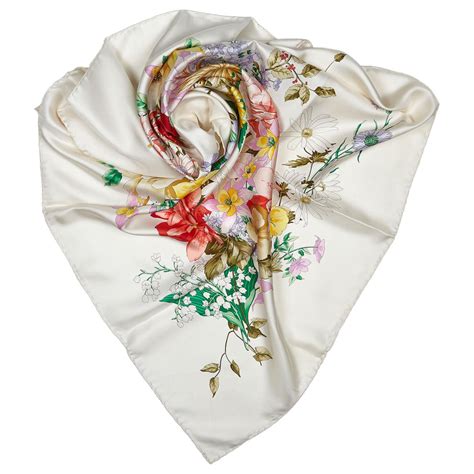 gucci white silk scarf|Gucci silk scarf sale.